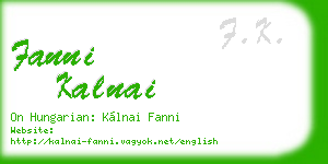 fanni kalnai business card
