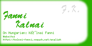 fanni kalnai business card